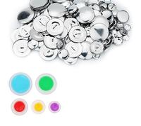 Ujjdwiurgh Couvre-Boutons 100 Pièces, Kit de Boutons de Couverture avec 5 Boutons de Tailles Différentes et Outils pour Créer Votre Propre Bouton Argenté