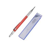Ujjdwiurgh Crayon de soudeur avec 12 recharges argentées, marqueur en métal, crayon de soudure mécanique, fabrication, rouge