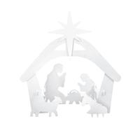 Ujjdwiurgh Crèche de Noël D'Extérieur, Ensembles de la Nativité Résistants Aux Intempéries pour la Décoration de Noël en Extérieur, Décoration Lumineuse pour Le Jardin, Facile à Utiliser et