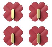 Ujjdwiurgh Crochets Autocollants pour Mur Sans Dommages Cintre de Sac Robuste Porte-Monnaie Décoratif Crochet Mural Collant pour Facile à Utiliser - Rouge