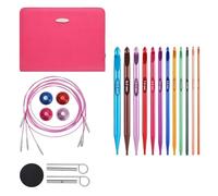 Ujjdwiurgh Crochets tunisiens interchangeables en aluminium de 15,2 cm avec câble, longs crochets à crochet