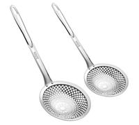 Ujjdwiurgh Cuillère D'Écumoire, Cuillères Passoire en Acier Inoxydable 304, Cuillère de Friteuse D'Écumoire de Cuisson en Métal, Diamètre 4,3 et 5,9 Pouces