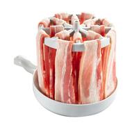 Ujjdwiurgh Cuiseur à bacon pour micro-ondes - Cuisson rapide - Grille à bacon - Collecteur de graisse - Gadget de cuisine