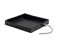 Ujjdwiurgh Cuvette de Douche Portable, Base de Douche Pliable 41x41 Pouces et Plancher de Lavabo avec Tuyau de Drainage Amovible, Idéal pour Camping-Car, Extérieur