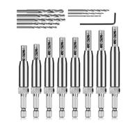 Ujjdwiurgh de 16 Forets à Centrage Automatique, Foret à Noyau de Charnière à Centrage Automatique à Tige Hexagonale de 1/4 de Pouce pour Charnière de Porte de Fenêtre