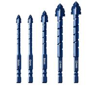 Ujjdwiurgh de 5 Forets à Maçonnerie à Pointe en Carbure pour Carrelage, Verre, Brique, Bois et Plastique, Qualité Professionnelle.