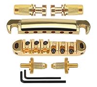 Ujjdwiurgh de 6 Cordes Guitare Tune-O- Pont et Cordier avec Poteaux pour Guitare éLectrique LP, Or