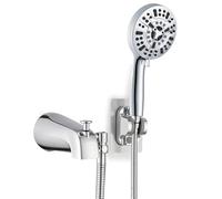 Ujjdwiurgh de Baignoire Entièrement en Métal avec 9 Réglages de Pulvérisation, Finition Chromée, avec Inverseur Intégré et Adaptateurs Universels