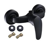 Ujjdwiurgh de Baignoire Triple en Laiton, Mitigeur de Douche, Vanne Murale, Finition Noire Simplicité, D'Eau Chaude et Froide.