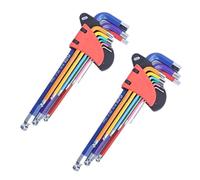 Ujjdwiurgh de Clés Hexagonales Longues, de Clés Hexagonales Métriques et Standard Clé Hexagonale avec Pointe Sphérique, SAE 1/16 à 3/8 Po Installation Facile Facile à Utiliser