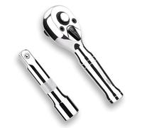 Ujjdwiurgh de Cliquets Tronqués - Poignée à Cliquet à Entraînement 3/8 Po avec Barres D'Extension, Mini Clé à Cliquet à Tête Réversible à Dégagement 72 T Facile à Utiliser