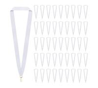 Ujjdwiurgh de Cou Solide avec Clip Pression, 100 Pièces, Cordon de Médaille, Porte-Récompense Plat pour Étudiants, Fête Sportive pour Compétitions Étudiantes, Blanc