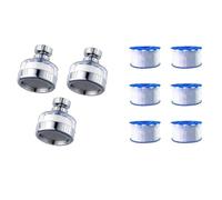 Ujjdwiurgh de Filtre à Eau pour Évier, 3 Pièces, Filtre pour de Cuisine en ABS Argenté avec Rotation à 360°. Filtre à Eau Purificateur pour Robinets de Salle de