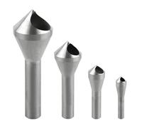 Ujjdwiurgh de Forets à, Outil de Chanfrein à Tige Ronde HSS (4241), Foret à, pour Bois, Métal, Plastique, Argent 4 Pièces