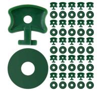 Ujjdwiurgh de Rondelles à Clips pour Ombrage de Filet D'Isolation de Serre en Aluminium, Plastique Vert 50 Ensembles