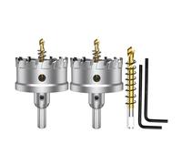 Ujjdwiurgh de Scies Cloches pour Métaux Durs, Scie Cloche à Pointe en Carbure de Tungstène de 2-3/8 Pouces avec Foret Pilote Plaqué Titane