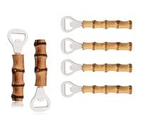 Ujjdwiurgh Décapsuleur en acier inoxydable avec poignée en bambou - Convient pour les restaurants et la maison