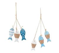 Ujjdwiurgh Décoration murale nautique en bois à suspendre en forme de poisson de style méditerranéen pour mur ou porte, facile à installer