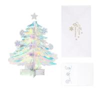 Ujjdwiurgh Décoration pop-up 3D pour sapin de Noël - Mini arbre de Noël néon - Carte de vœux - Enveloppe - Décoration de bureau pour la maison et le bureau