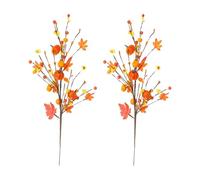 Ujjdwiurgh Décorations d'Halloween, feuilles d'érable d'automne en forme de citrouille, bouquets, décorations d'intérieur d'Halloween, décorations d'intérieur 2 pièces