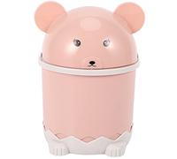 Ujjdwiurgh Desktop Mignon De Bureau Corbeille Avec Couvercle Papier Panier Mini Flip Trash Can Plastique Rose