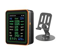Ujjdwiurgh Détecteur de la Qualité de L'Airmètre Humidité de Température 12 en 1 pour CO / CO2 HCHO/TVOC / PM2.5 PM10 Tester Noir