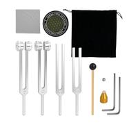 Ujjdwiurgh Diapasons pour Guérison Sonore Thérapeutique - Ensemble de 128 Hz, 136 Hz, 256 Hz, 384 Hz avec Activateur pour Favoriser la Santé Corporelle