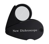 Ujjdwiurgh Dichroscope de poche pour test de bijoux, diamètre de lentille de 21 mm, lumière blanche, design pliable, dichroscope transparent pour gemme