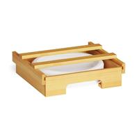 Ujjdwiurgh Distributeur d'assiettes en carton en bambou de 2,4 cm - Support sous armoire et comptoir pour étagères de cuisine pour assiettes universel A