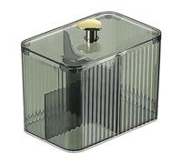 Ujjdwiurgh Distributeur de Cotons-Tiges 3 Grilles Support de Cotons-Tiges avec Couvercle Transparent Cosmétique Type Simple Support de Coton-Tige Boîte de Rangement Facile à Installer, A