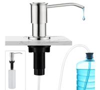 Ujjdwiurgh Distributeur de savon chromé pour évier de cuisine, distributeur intégré pour salle de bain