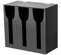 Ujjdwiurgh Distributeur D'Ustensiles en Acrylique Organisateur de Couverts avec 3 Compartiments Noir Porte-Argenterie Couverts en Plastique