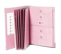 Ujjdwiurgh Dossiers de Fichiers avec Étiquettes, Organiseur de Papier Mignon avec Pochette Zippée, Organisateur de Documents Portable pour le Bureau à Domicile, Rose