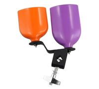 Ujjdwiurgh Double Cloche Cloche Musique Tambour Cloche Haut Bas Son Heurtoir Tambour Percussion Instrument Partie Accessoires Violet + Orange