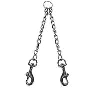 Ujjdwiurgh Double coupleur pour chien 2 voies pour deux chiens de compagnie Chaîne de sécurité