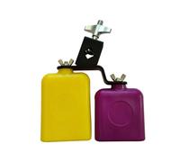 Ujjdwiurgh Double Sambago Bell Musique Latine Jaune Violet Cowbell Haut Bas Son Heurtoir Tambour Percussion Instrument Pièces Accessoires