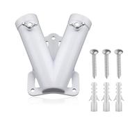 Ujjdwiurgh Double support de mât de drapeau, support mural en alliage d'aluminium en forme de V, support de drapeau coupe-vent