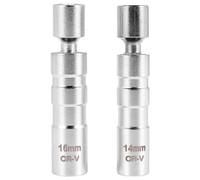 Ujjdwiurgh Douille pivotante magnétique à paroi mince de 14 mm et 16 mm - Outil de retrait de douille à 12 points - Extension pivotante permettant l'accès à la plupart des zones confinées