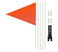 Ujjdwiurgh Drapeau de sécurité pour vélo avec mât réfléchissant pour remorque de vélo avec support de montage pour vélo - Drapeau de sécurité rouge