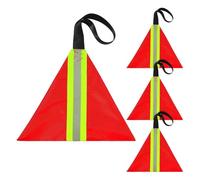 Ujjdwiurgh Drapeau de Sécurité Rouge pour Chargement de Camion, 4 Pièces, Drapeau D'Avertissement Réfléchissant pour Remorque de Kayak, Kit de Panneau D'Avertissement.