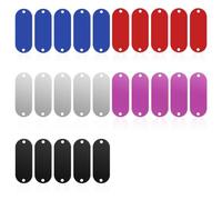 Ujjdwiurgh Ébauches D'Estampage en Métal Fournitures de Gravure Rectangulaire Vierges Gravées en Aluminium Fournitures de Gravure Rectangulaire avec 2 Trous (5 Couleurs)