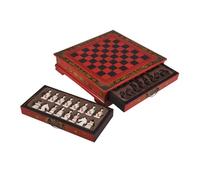 Ujjdwiurgh ÉChecs en Bois Chinois RéTro en Terre Cuite Guerriers ÉChecs en Bois Do Old Sculpture RéSine Chessman NoëL Anniversaire Cadeau Premium