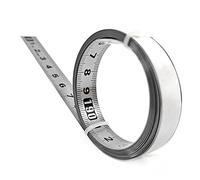 Ujjdwiurgh ÉChelle AdhéSive en Acier Inoxydable Rail de Guidage de Travail Du Bois de PréCision à Mesurer Auto-AdhéSif RèGle en MéTal avec Colle, A-100Cm