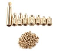 Ujjdwiurgh Écrou D'Insertion à Chaud, Pointe en Fer, Filetage Interne, Tête M2-M8, Laiton, Kit D'Insertion D'Écrou D'Insertion à Chaud en Laiton Doré