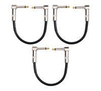 Ujjdwiurgh Effects de Guitare à Angle Droit 3pcs Bundle 15 cm 1/4 Pouce 6,35 mm Cordon de Patch de Guitare Électrique Instruments Effet Tête de