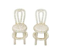 Ujjdwiurgh Élégant strass banc tridimensionnel creux femme S petite chaise cool boucle d'oreille A