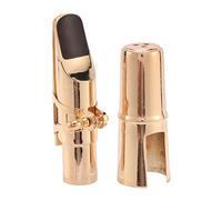 Ujjdwiurgh Embouchure de Saxophone Sax Alto Doré avec Capuchon et Ligature Pièces D'Instruments de Musique