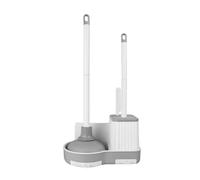 Ujjdwiurgh Ensemble brosse WC et piston avec suceur plat, brosse de nettoyage pour salle de bain et cuvette de toilette, ensemble robuste à fixation murale, outils de nettoyage de salle de bain