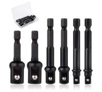 Ujjdwiurgh Ensemble D'Adaptateurs de Douilles à Impact 6 Pièces, Ensemble de Conversion de Tournevis à Percussion 1/4, 1/2, 3/8 Pouces, Kit D'Adaptateur de Douille de Perceuse