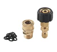 Ujjdwiurgh Ensemble d'adaptateurs pour nettoyeur haute pression, connecteur rapide, M22 pivotant de 14 mm vers raccord métrique M22, pivotant M22-14 + prise de 3/8", déconnexion rapide de 3/8" + kit